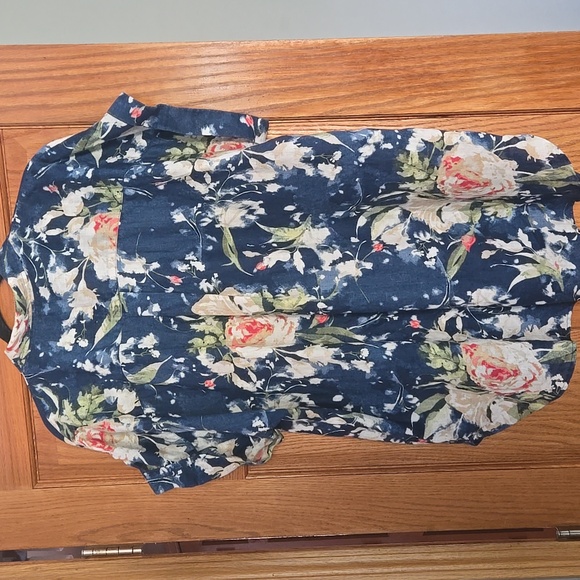 Lauren Ralph Lauren Relaxed Fit Floral Buttom Up Short-Sleeve Shirt Size XL - Picture 3 of 13
